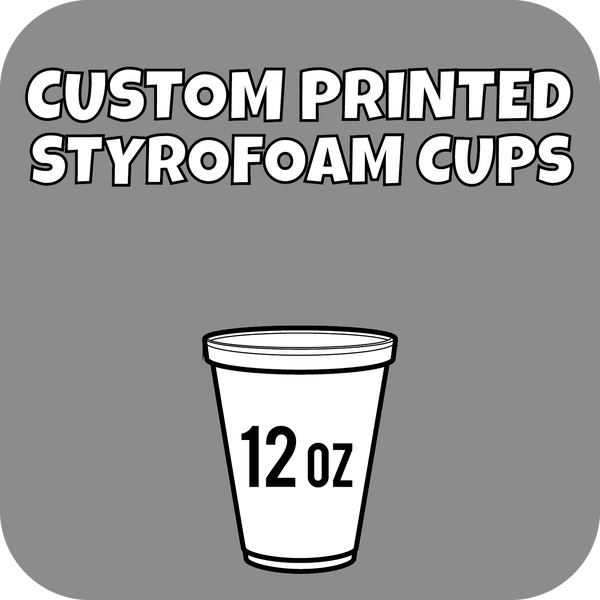 12oz Custom Printed Styrofoam Cups 1000ct - CustomPaperCup.com Branded Restaurant Supplies