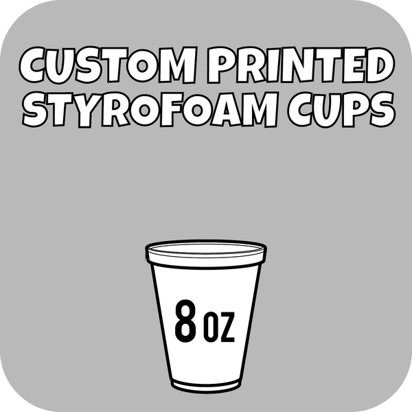 8oz Custom Printed Styrofoam Cups 1000ct - CustomPaperCup.com Branded Restaurant Supplies