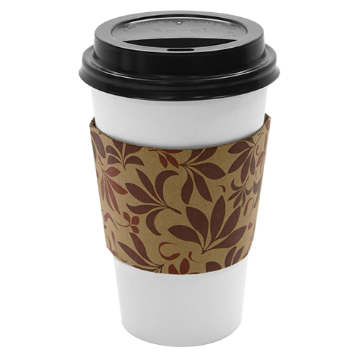 Traditional Cup Jackets - Fleur Brown - 1,000 ct | CustomPaperCup.com