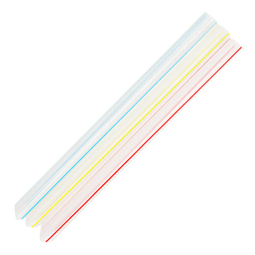 7.5'' Boba Straws (10mm) - Mixed Striped Colors - 4,500 ct - CustomPaperCup.com