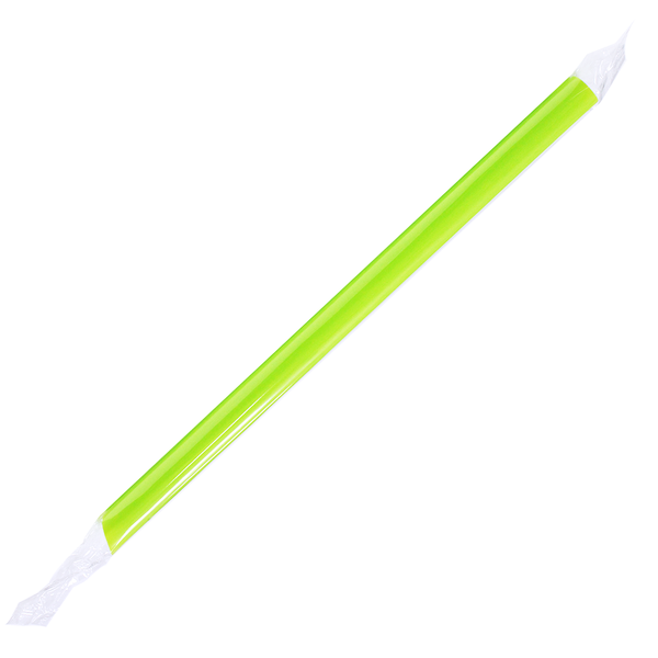 9'' Boba Straws (10mm) Poly Wrapped - Green - 1,600 ct - CustomPaperCup.com
