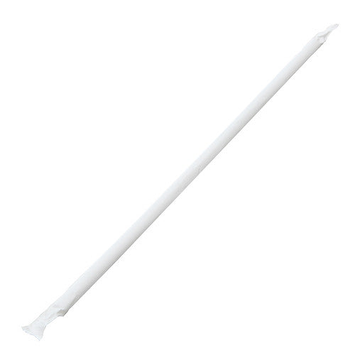 9'' Jumbo Straws (5mm) Paper Wrapped - Clear - 2,000 ct - CustomPaperCup.com