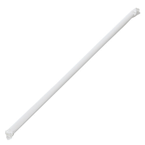 10.25'' Jumbo Straws (5mm) Paper Wrapped - Clear - 2,000 ct - CustomPaperCup.com