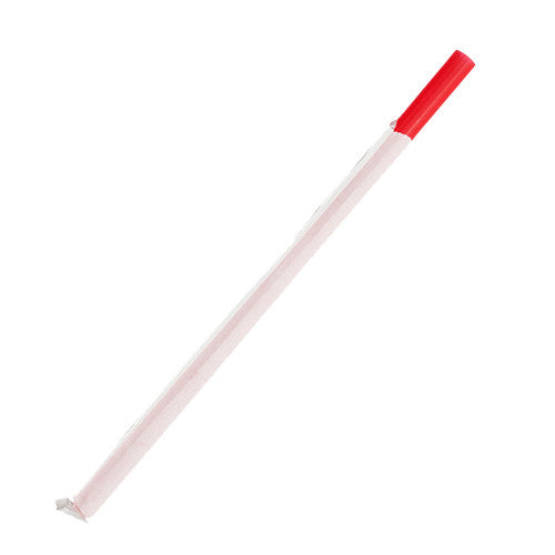 7.75'' Giant Straws (8mm) Paper Wrapped - Red - 7,500 ct - CustomPaperCup.com