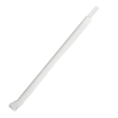 7.75'' Giant Straws (8mm) Paper Wrapped - Clear - 7,500 ct - CustomPaperCup.com