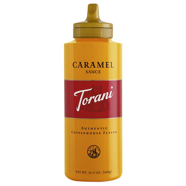 Torani Caramel Sauce Squeeze Bottle (16.5oz) - CustomPaperCup.com Branded Restaurant Supplies