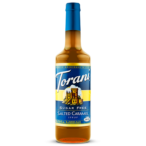Torani Sugar Free Salted Caramel Syrup (750 mL) - CustomPaperCup.com Branded Restaurant Supplies
