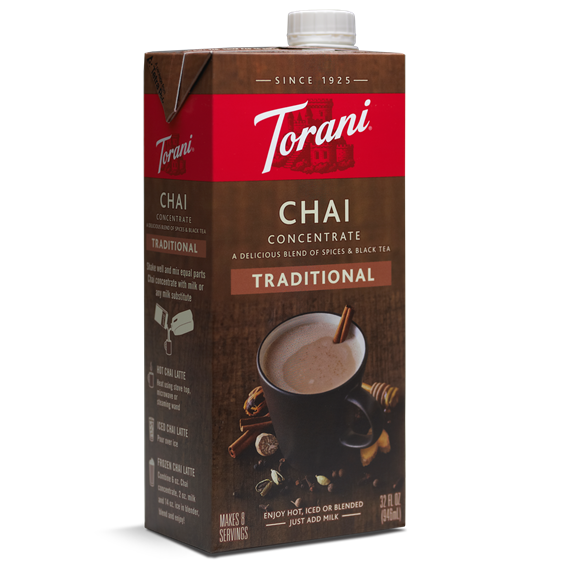 Torani Traditional Chai Concentrate (32oz) - CustomPaperCup.com Branded Restaurant Supplies