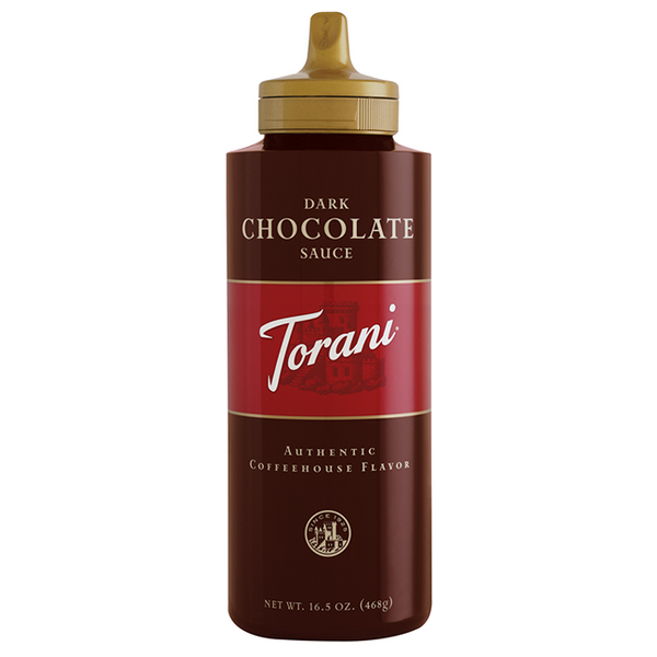 Torani Dark Chocolate Sauce Squeeze Bottle (16.5oz) - CustomPaperCup.com Branded Restaurant Supplies