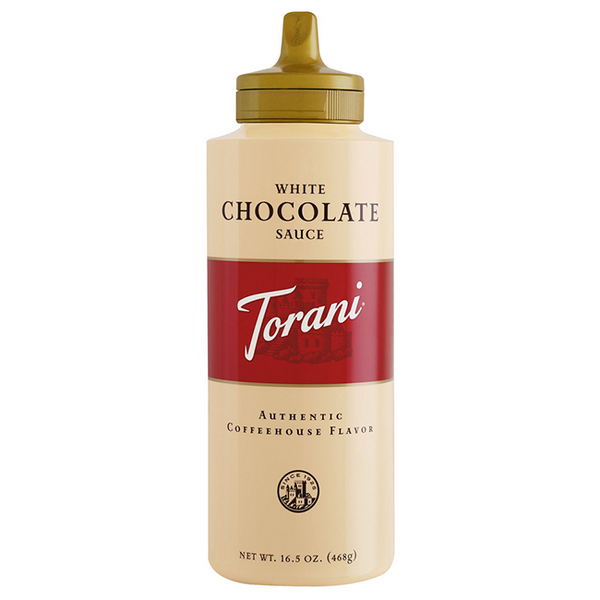 Torani White Chocolate Sauce Squeeze Bottle (16.5oz) - CustomPaperCup.com Branded Restaurant Supplies