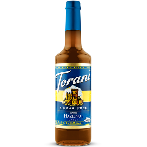 Torani Sugar Free Classic Hazelnut Syrup (750 mL) - CustomPaperCup.com Branded Restaurant Supplies