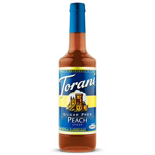Torani Sugar Free Peach Syrup (750 mL) - CustomPaperCup.com Branded Restaurant Supplies