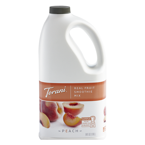 Torani Peach Real Fruit Smoothie Mix (64oz) - CustomPaperCup.com Branded Restaurant Supplies