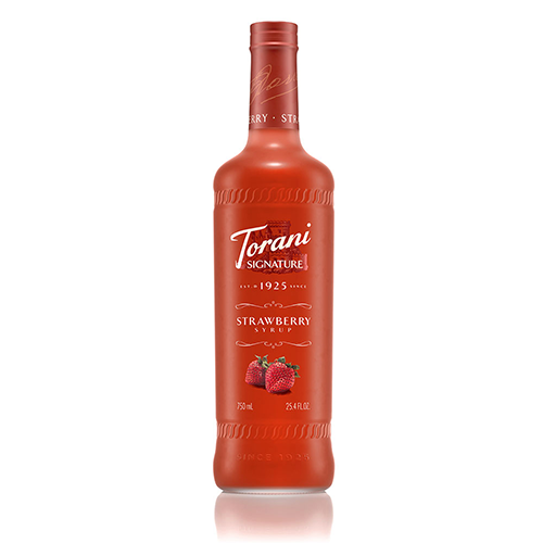 Torani Signature Strawberry Syrup (750 mL) - CustomPaperCup.com Branded Restaurant Supplies