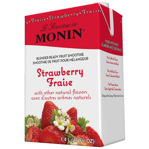 Monin Strawberry Fruit Smoothie Mix (46oz) - CustomPaperCup.com Branded Restaurant Supplies