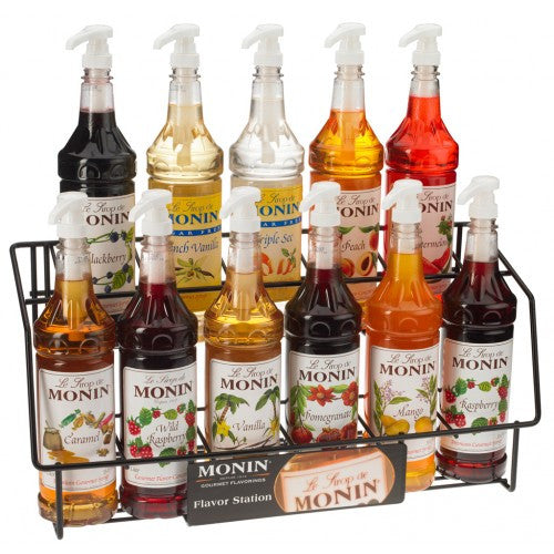 Monin Syrup Wire Rack (11 Bottles) - CustomPaperCup.com Branded Restaurant Supplies