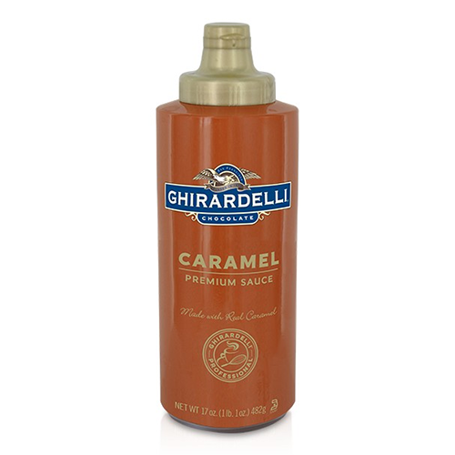 Ghirardelli Caramel Flavored Sauce Squeeze Bottle (16oz) - CustomPaperCup.com Branded Restaurant Supplies