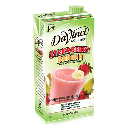 DaVinci Strawberry Banana Fruit Smoothie Mix (64oz) - Formerly Jet - CustomPaperCup.com Branded Restaurant Supplies