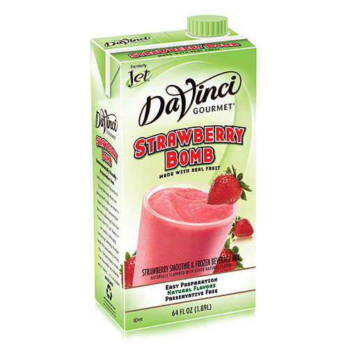 DaVinci Strawberry Bomb Fruit Smoothie Mix (64oz) - Formerly Jet - CustomPaperCup.com Branded Restaurant Supplies