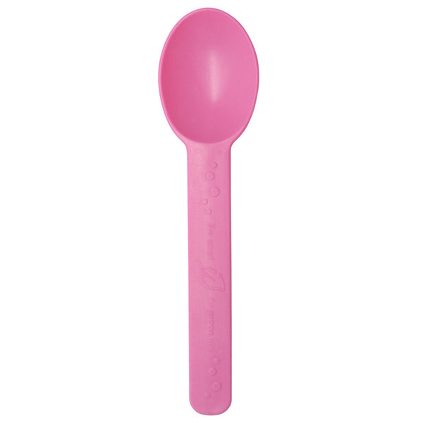 Eco-Friendly Heavy Weight Bio-Based Spoons - Pink - 1,000 ct - CustomPaperCup.com