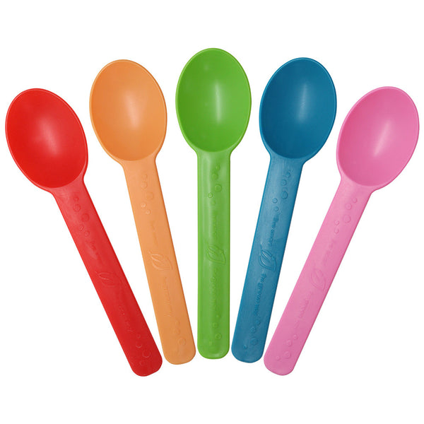 Eco-Friendly Heavy Weight Bio-Based Spoons - Rainbow - 1,000 ct - CustomPaperCup.com