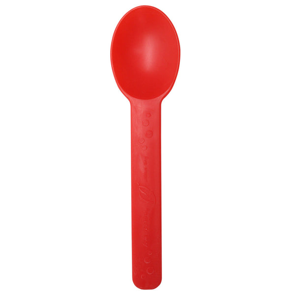 Eco-Friendly Heavy Weight Bio-Based Spoons - Tomato Red - 1,000 ct - CustomPaperCup.com