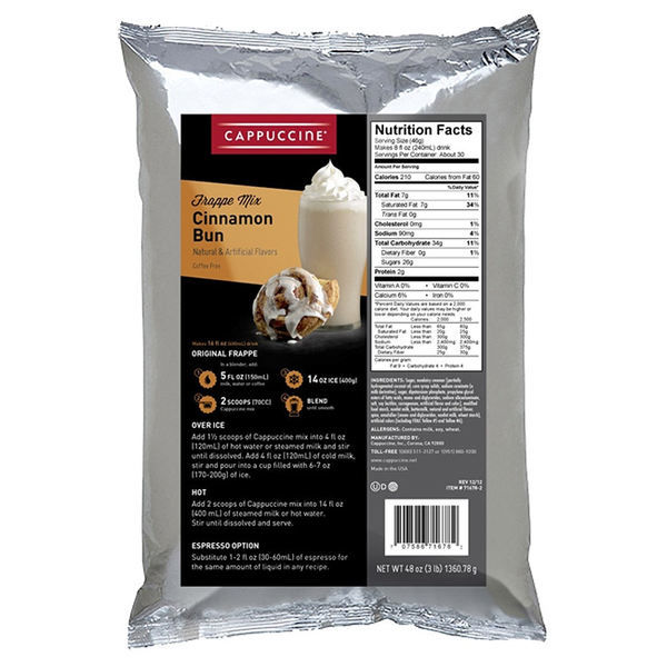 Cappuccine Cinnamon Bun Frappe Mix (3 lbs) - CustomPaperCup.com Branded Restaurant Supplies