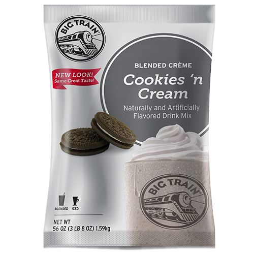 Big Train Cookies 'N Cream Blended Crème Frappé Mix (3.5 lbs) - CustomPaperCup.com Branded Restaurant Supplies
