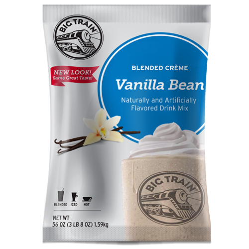 Big Train Vanilla Bean Blended Crème Frappé Mix (3.5 lbs) - CustomPaperCup.com Branded Restaurant Supplies