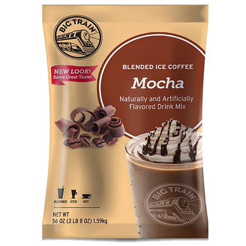 Big Train Mocha Blended Ice Coffee Mix (3.5 lbs) - CustomPaperCup.com Branded Restaurant Supplies