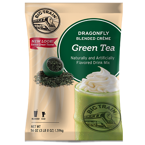 Big Train Dragonfly Green Tea Blended Crème Frappé Mix (3.5 lbs) - CustomPaperCup.com Branded Restaurant Supplies