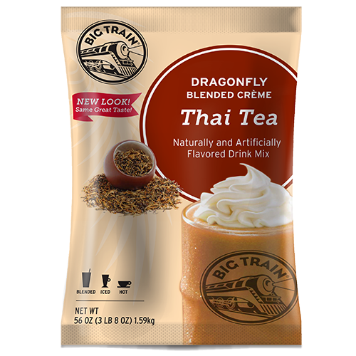Big Train Dragonfly Thai Tea Blended Crème Frappé Mix (3.5 lbs) - CustomPaperCup.com Branded Restaurant Supplies