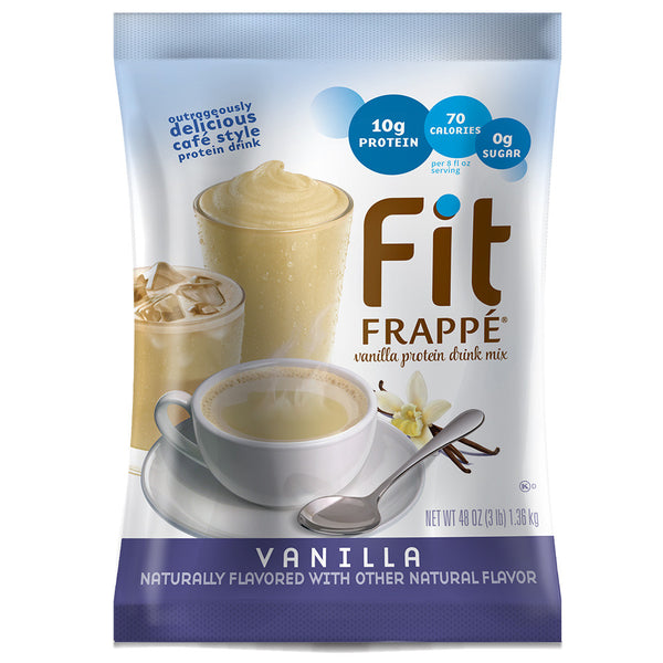 Big Train Fit Frappé Protein Drink Mix Vanilla (3 lb) - CustomPaperCup.com Branded Restaurant Supplies