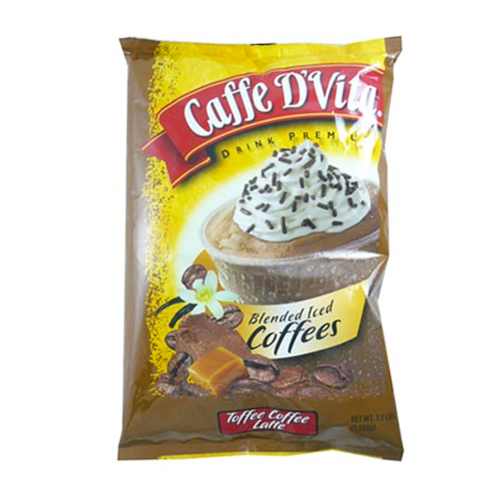 Caffe D'Vita Toffee Coffee Latte Blended Ice Coffee (3.5 lbs) - CustomPaperCup.com Branded Restaurant Supplies