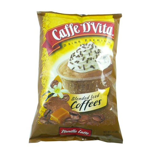 Caffe D'Vita Vanilla Latte Blended Ice Coffee (3.5 lbs) - CustomPaperCup.com Branded Restaurant Supplies