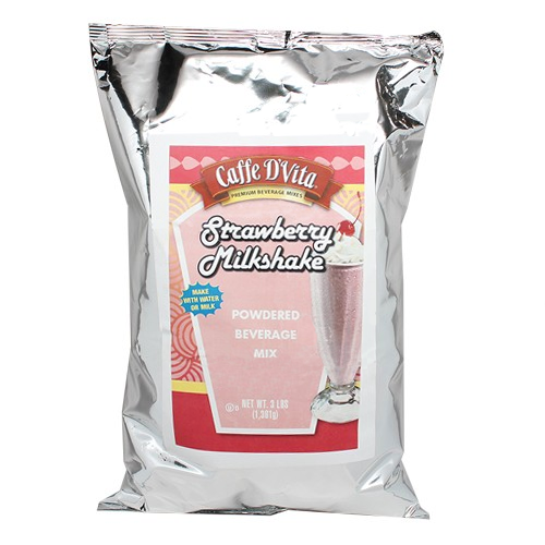 Caffe D'Vita Strawberry Milkshake (3 lbs) - CustomPaperCup.com Branded Restaurant Supplies