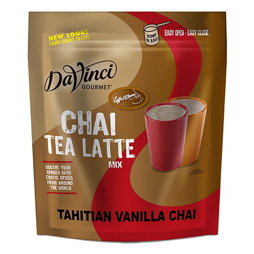 DaVinci Tahitian Vanilla Chai Latte Mix (3 lbs) - Formerly Caffe D'Amore - CustomPaperCup.com Branded Restaurant Supplies
