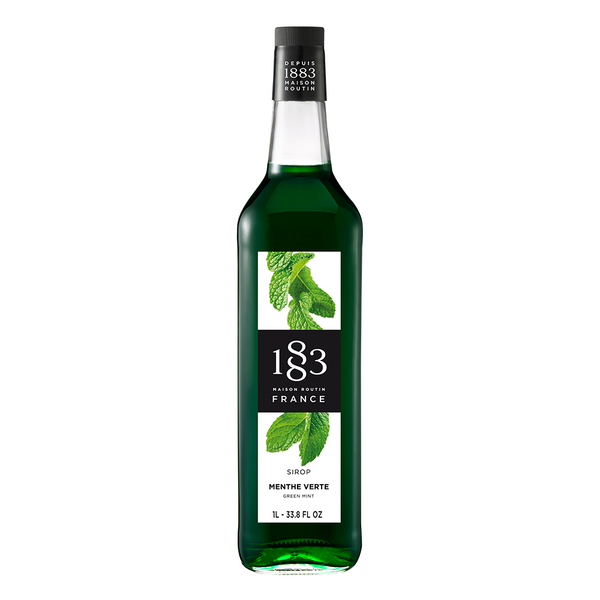 1883 Maison Routin Green Mint Syrup (1L) - CustomPaperCup.com Branded Restaurant Supplies