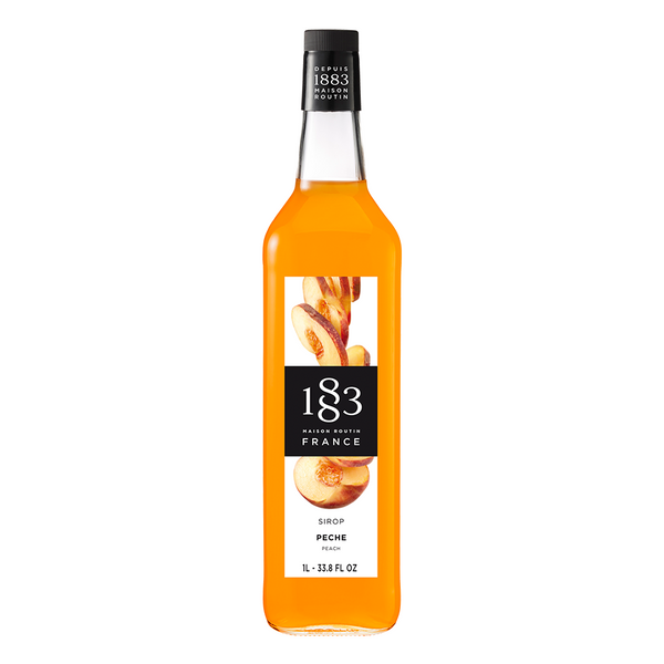 1883 Maison Routin Peach Syrup (1L) - CustomPaperCup.com Branded Restaurant Supplies