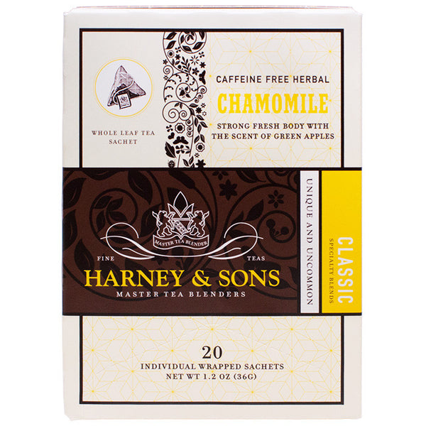 Harney & Sons Wrapped Chamomile Herbal Tea - 6 Box Case - CustomPaperCup.com Branded Restaurant Supplies