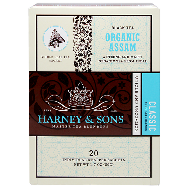 Harney & Sons Wrapped Organic Assam Tea - 6 Box Case - CustomPaperCup.com Branded Restaurant Supplies