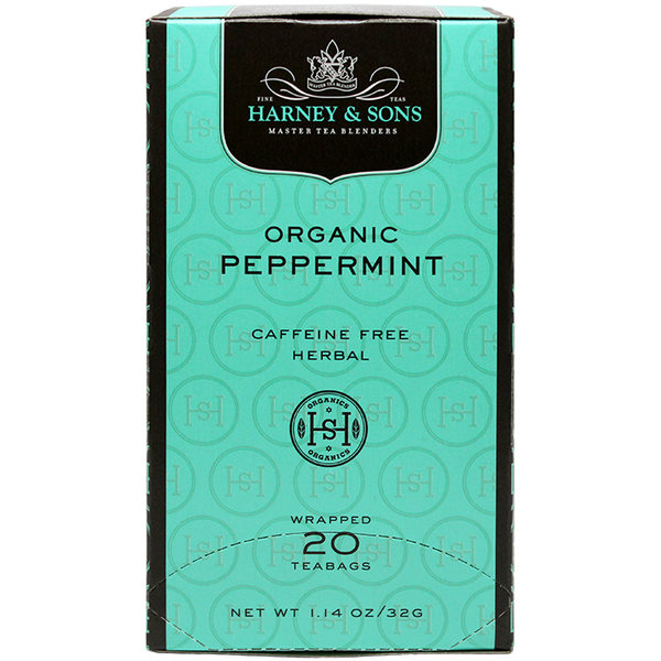 Harney & Sons Premium Organic Peppermint Herbal Tea - 20 Bag Box - CustomPaperCup.com Branded Restaurant Supplies