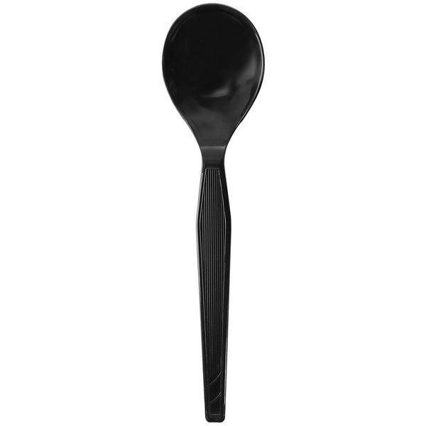 Karat PS Medium-Heavy Weight Soup Spoons Bulk Box - Black - 1,000 ct - CustomPaperCup.com