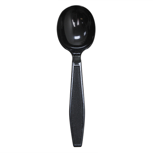 Karat PS Heavy Weight Soup Spoons Bulk Box - Black - 1,000 ct - CustomPaperCup.com