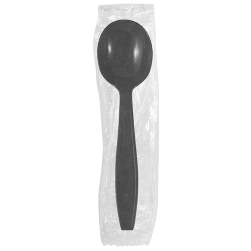 Karat PP Heavy Weight Soup Spoons - Black - Wrapped - 1,000 ct - CustomPaperCup.com